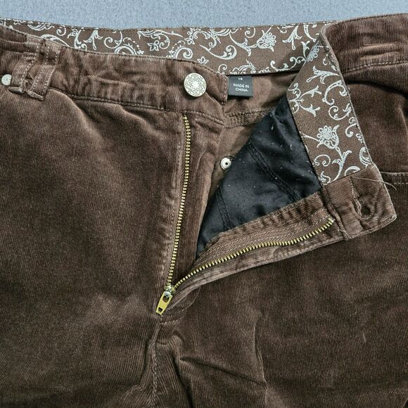 Erika Women 14 Brown Daria Corduroy Jeans Straight Leg High Rise - Picture 6 of 14